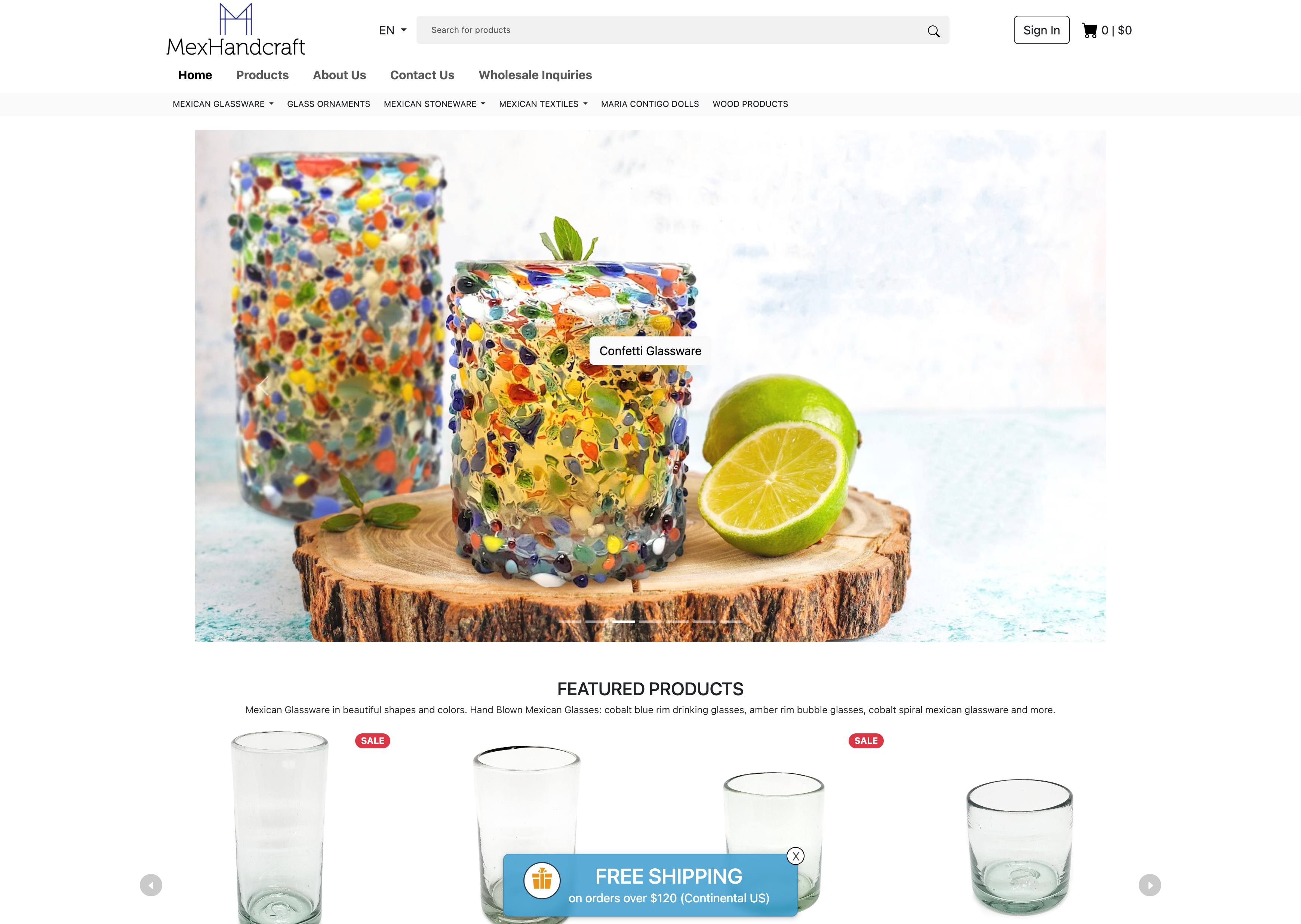 Captura del proyecto Mex Handcraft